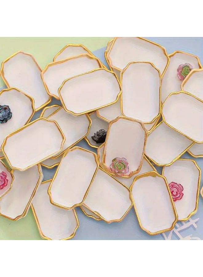 2pcs Miniature Resin Food Plates Realistic Dollhouse Kitchenware Decor Tiny Tableware Craft Supplies - Image 3